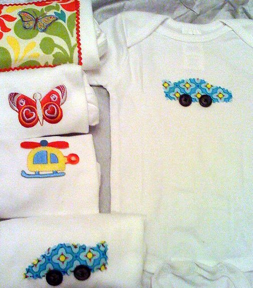 Libby from Designing Moms posted this super-cute applique idea for onesies 