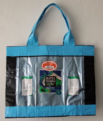 ... mylar coffee bags by making them into handbags do you sew them no you