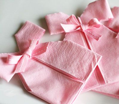 Learn how to make these adorable napkins that look like little dresses 