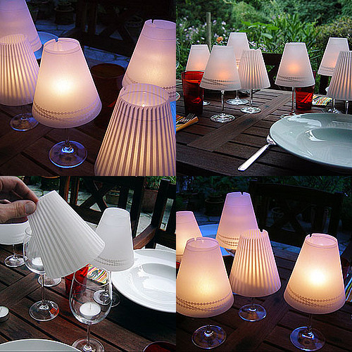 wine glass candle shades