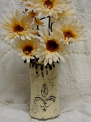 fleur de lis dimensional stencil vase