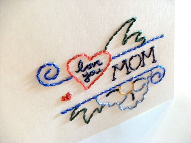 mothers day crafts ideas. [Embroidered Mother#39;s Day Card