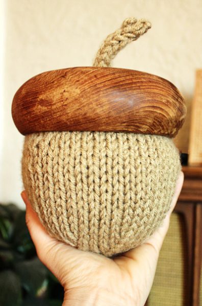 Extremely Large Knitted Acorn