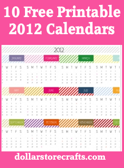 Free Calendar Printouts on Blog Archive 10 Free Printable 2012 Calendars    Dollar Store Crafts