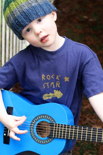 rock star kid with guitar