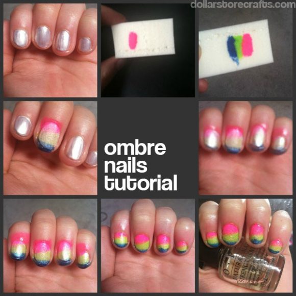 Glitter polish, on hand or $1. Total: FREE and up. ombre nails tutorial