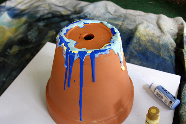 dripping paint pottery