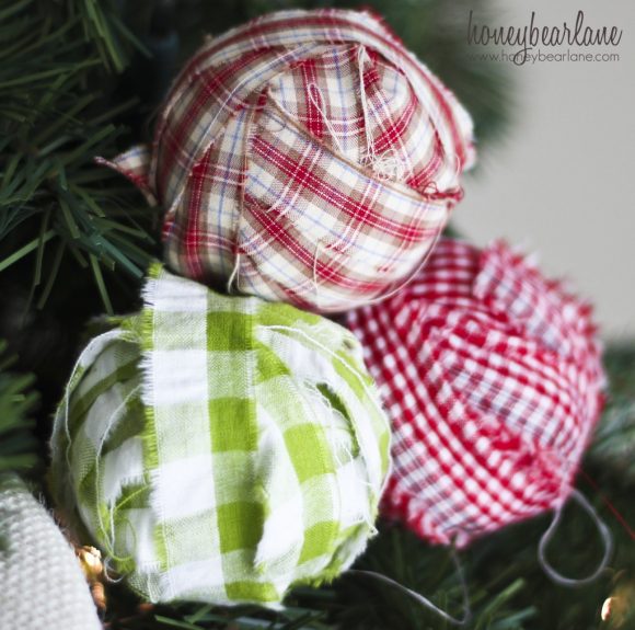 Make FabricWrapped Bulb Christmas Ornaments » Dollar Store Crafts