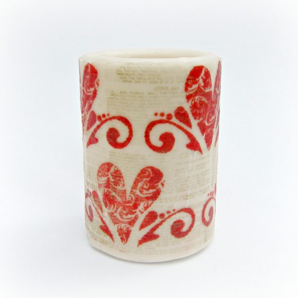 Stamped Valentine Candle