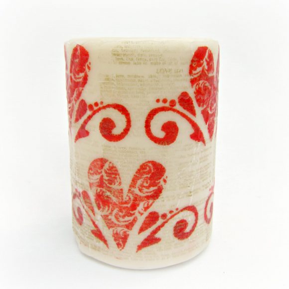 Valentine Stamped Candle