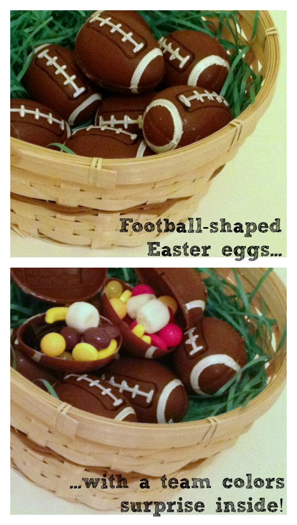Football candy party favors with a team colors surprise inside!