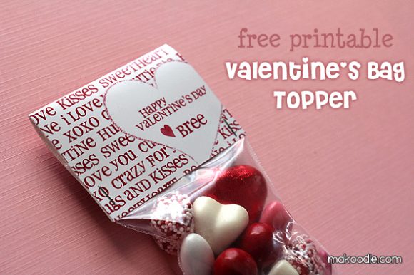 Printable Valentine Bag Toppers