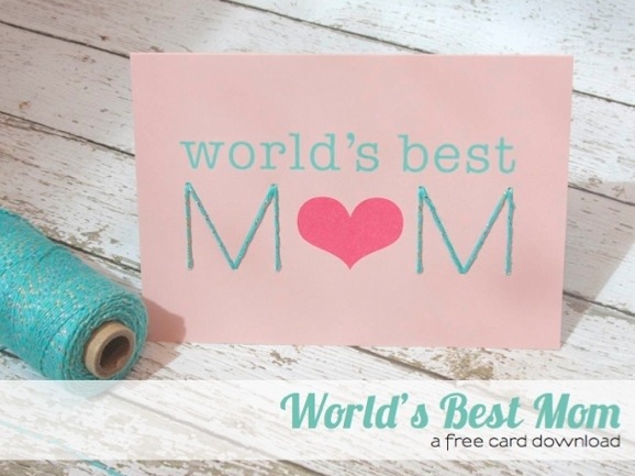 world's best mom printable card