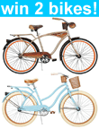 Win His & Hers Cruiser Bikes from DollarStoreCrafts.com - ends June 21, pin now!