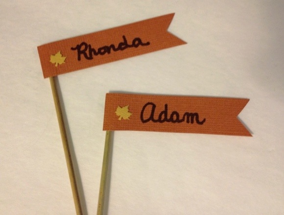 Thanksgiving place card flags