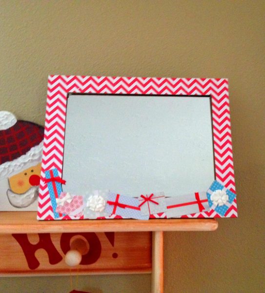 Easy way to embellish a mirror or frame with scrapbook paper from your stash