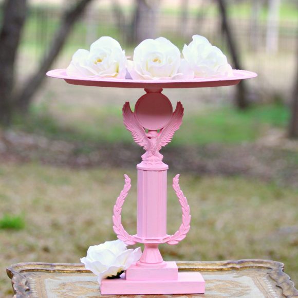 pink trophy candle holder