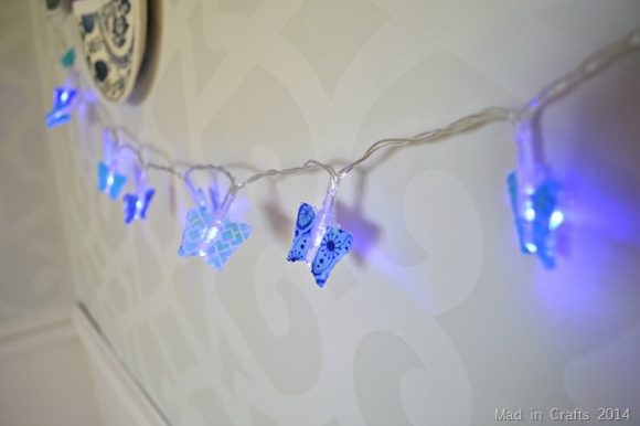 DIY washi tape butterfly lights