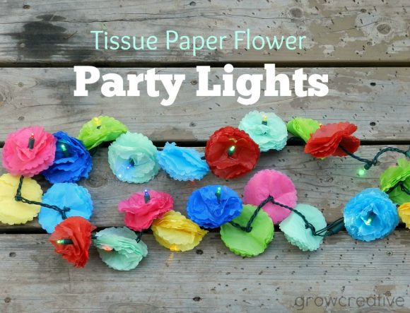Make Tissue Paper Flower Lights
