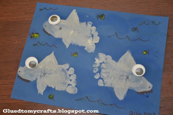 Chomp! This foot print shark craft may keep you out of the water for a while 