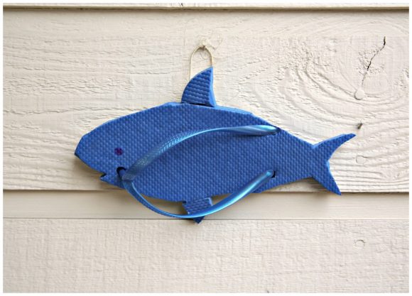 Shark Flip Flop Sculpture Wall Art - DollarStoreCrafts.com