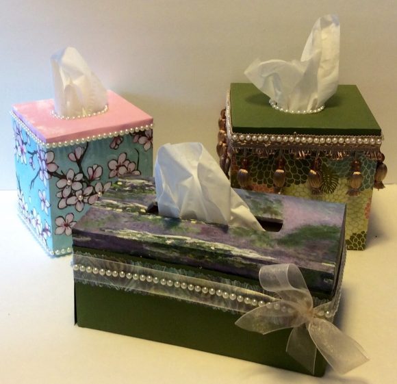 Custom tissue box covers