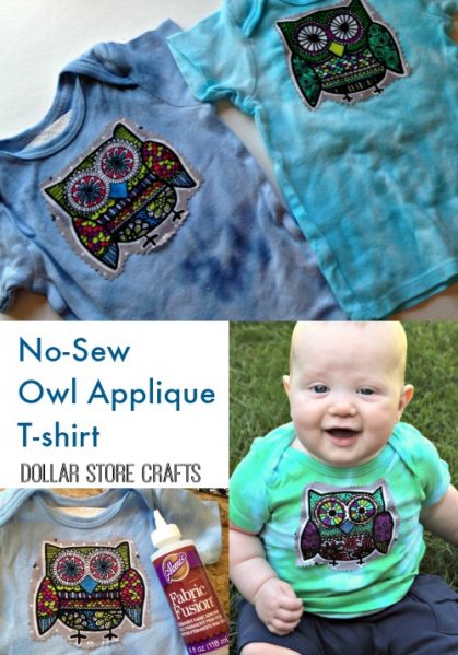 no sew owl applique t-shirt