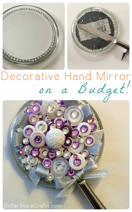 DIY Hand Mirror - Every girly-girl should have a pretty hand mirror! You could buy one from the store, but if you can't find one that you like, or you want one that is special and unique, it's super easy to make one from scratch!