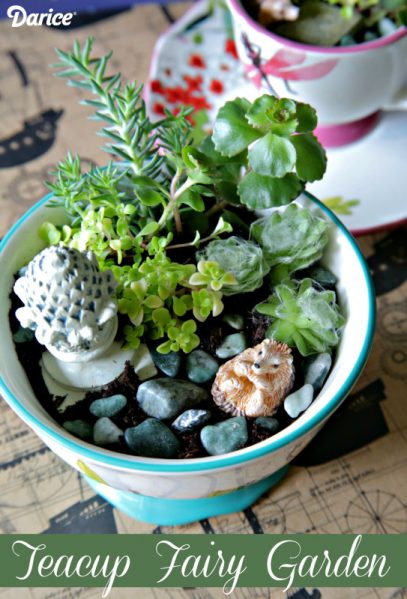 Make a mini garden out of a dollar store teacup or bowl!
