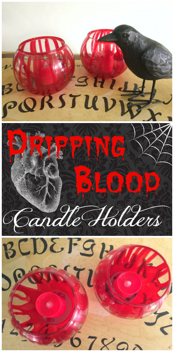 DIY Dripping Blood Candle Holders