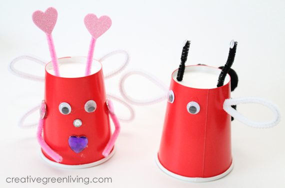 recycled valentine's day craft with paper cups