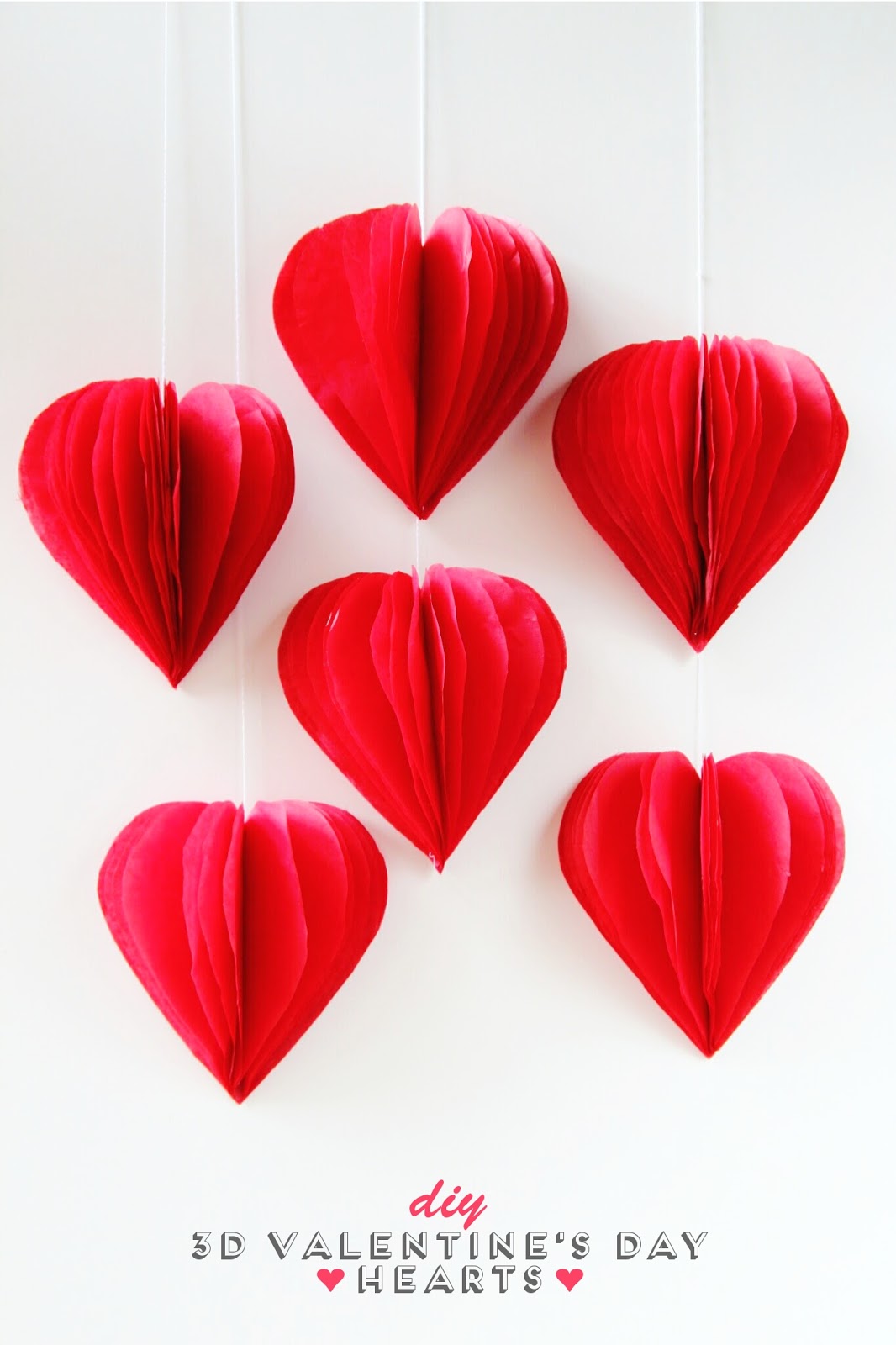 3D Tissue Paper Hearts