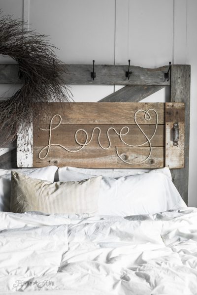 Reclaimed Wood and Rope Sign