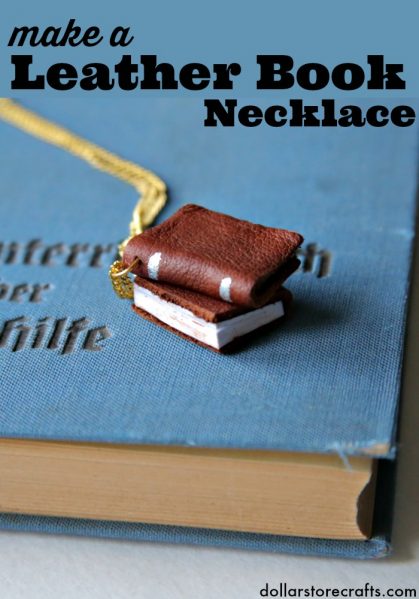 Make a mini leather-bound book necklace! Such a cute and easy jewelry craft idea