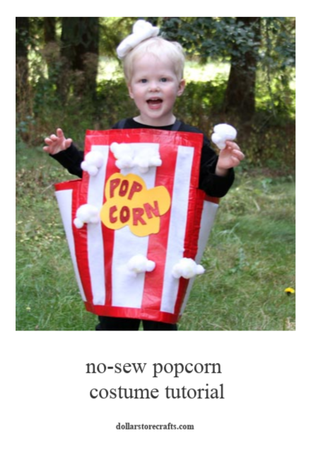No Sew Popcorn Costume tutorial - dollar store crafts