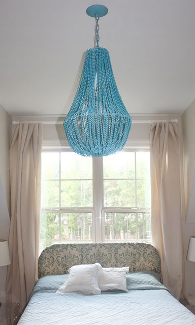 turquoise beaded chandelier