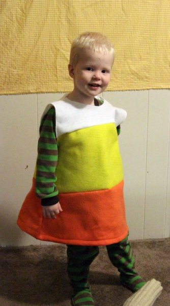 Make a Candy Corn Costume for $2.69 » Dollar Store Crafts