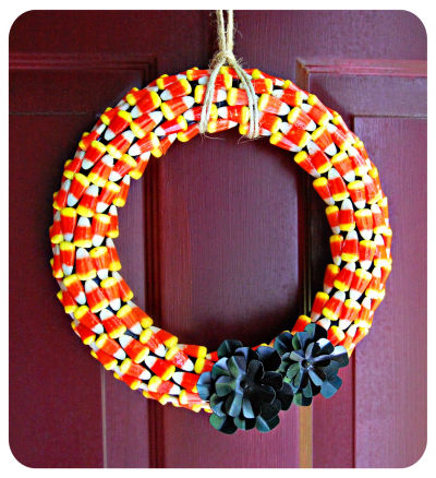 Candy Corn Halloween Wreath