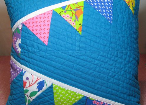 bunting pillow by crafty dame