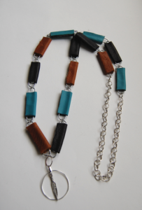color block paperclip necklace