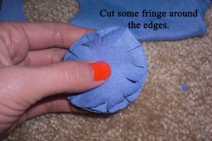 statement necklace - cut fringe on circle edges