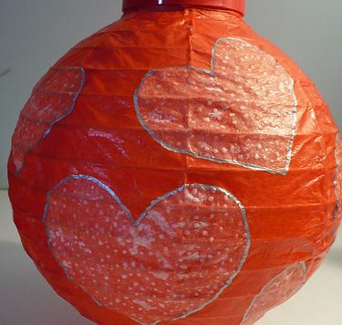 Heart Embellished Paper Lantern