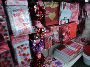 dollar store valentines section