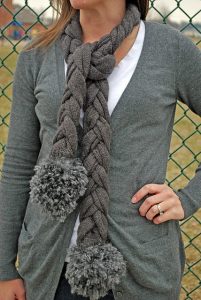 recycled sweater braided scarf