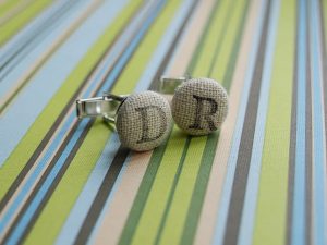Stamped Initial Cuff Links for Father's Day