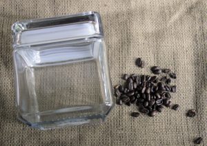 glass container and coffee
