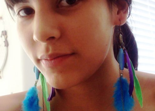 diy feather earrings