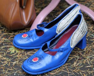 blue winged shoes