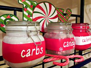 painted christmas canisters