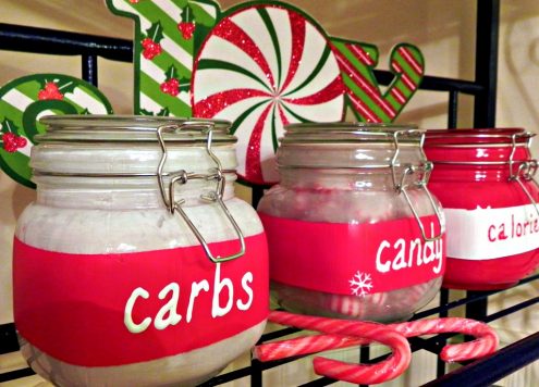 painted christmas canisters